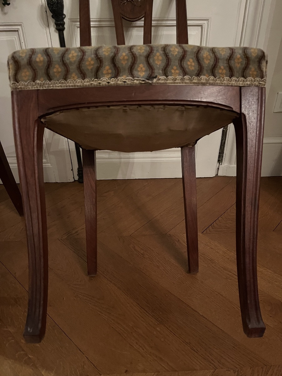 Paire de chaises  art-nouveau en acajou  -  école de Nancy -photo-1