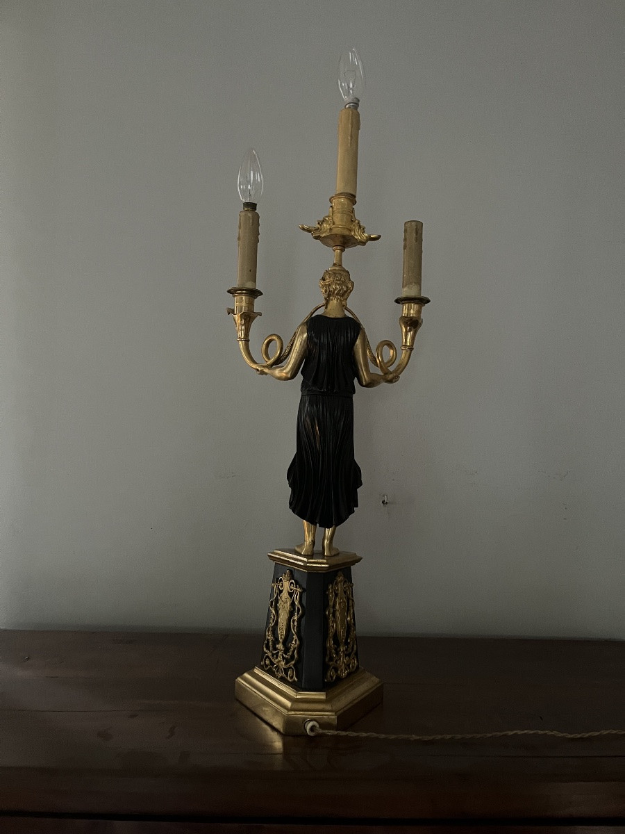 Grand candélabre d’époque Directoire en bronze-photo-3