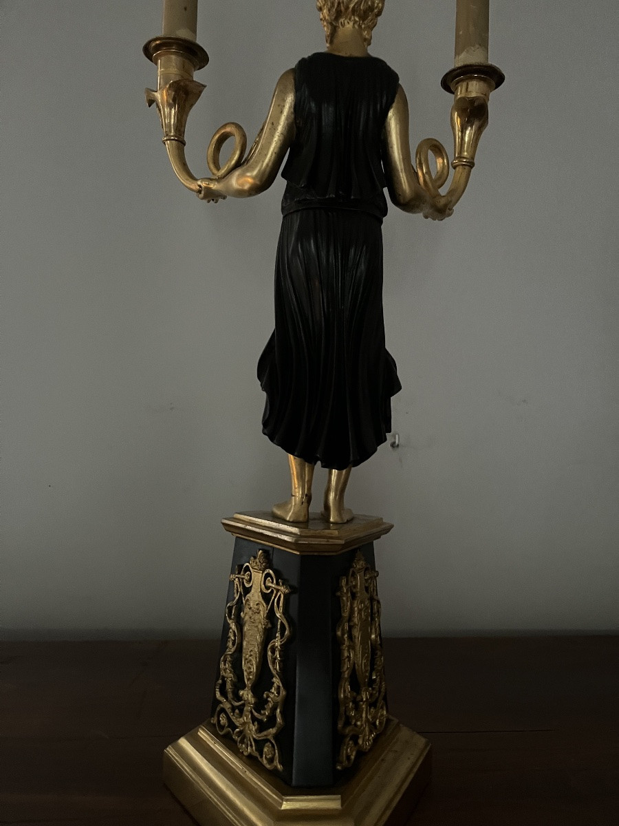 Grand candélabre d’époque Directoire en bronze-photo-4