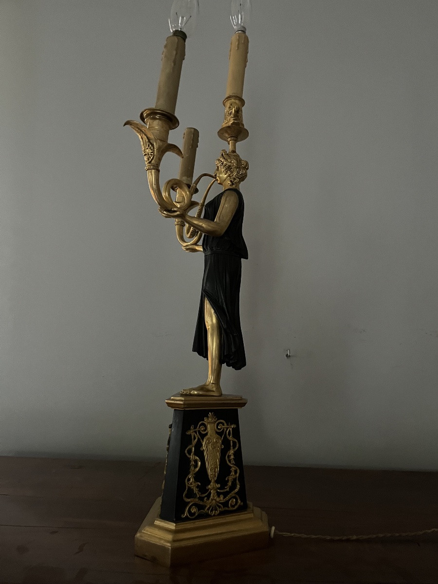 Grand candélabre d’époque Directoire en bronze-photo-5