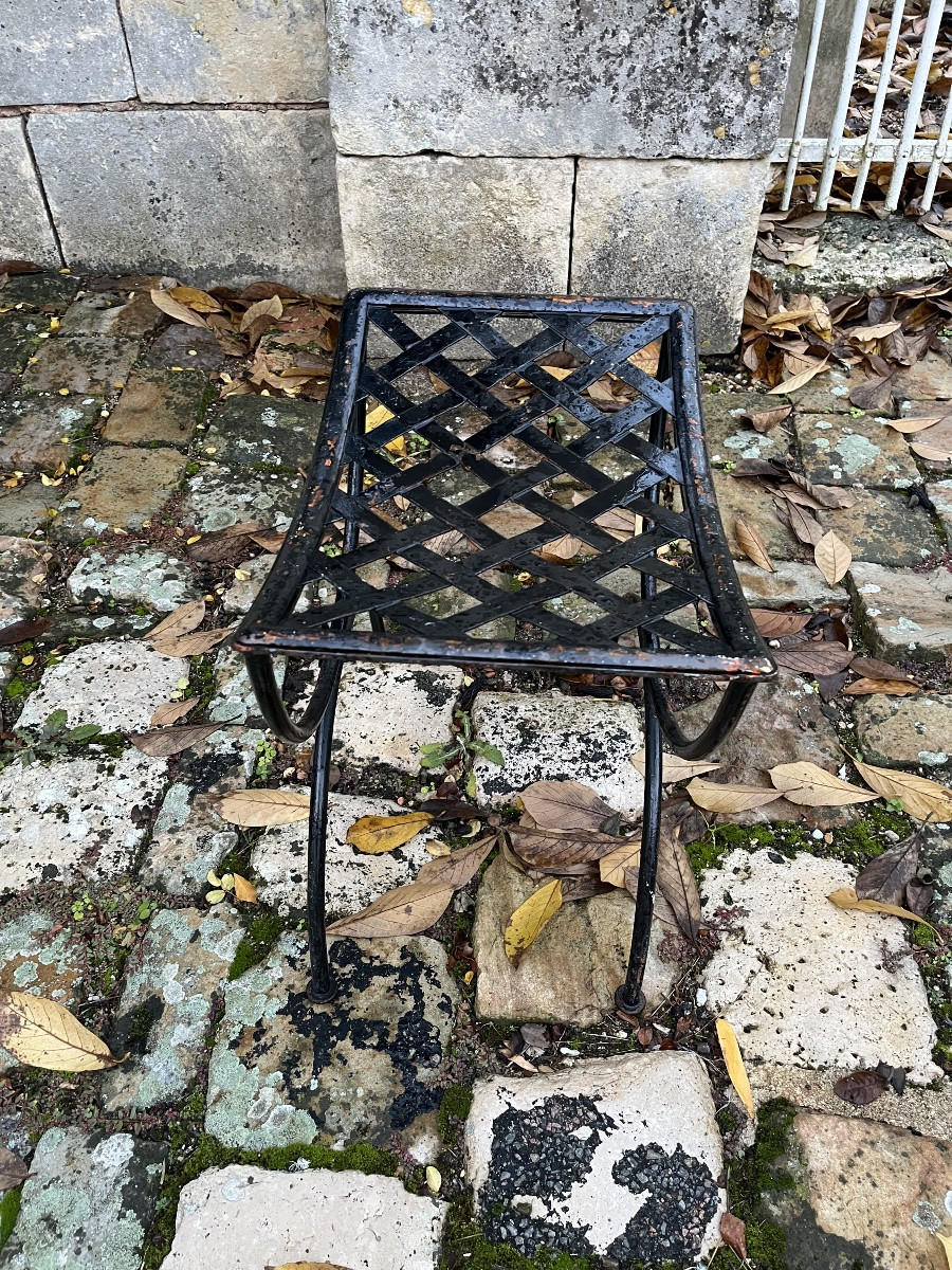 Wrought Iron Curule Garden Stool -photo-1