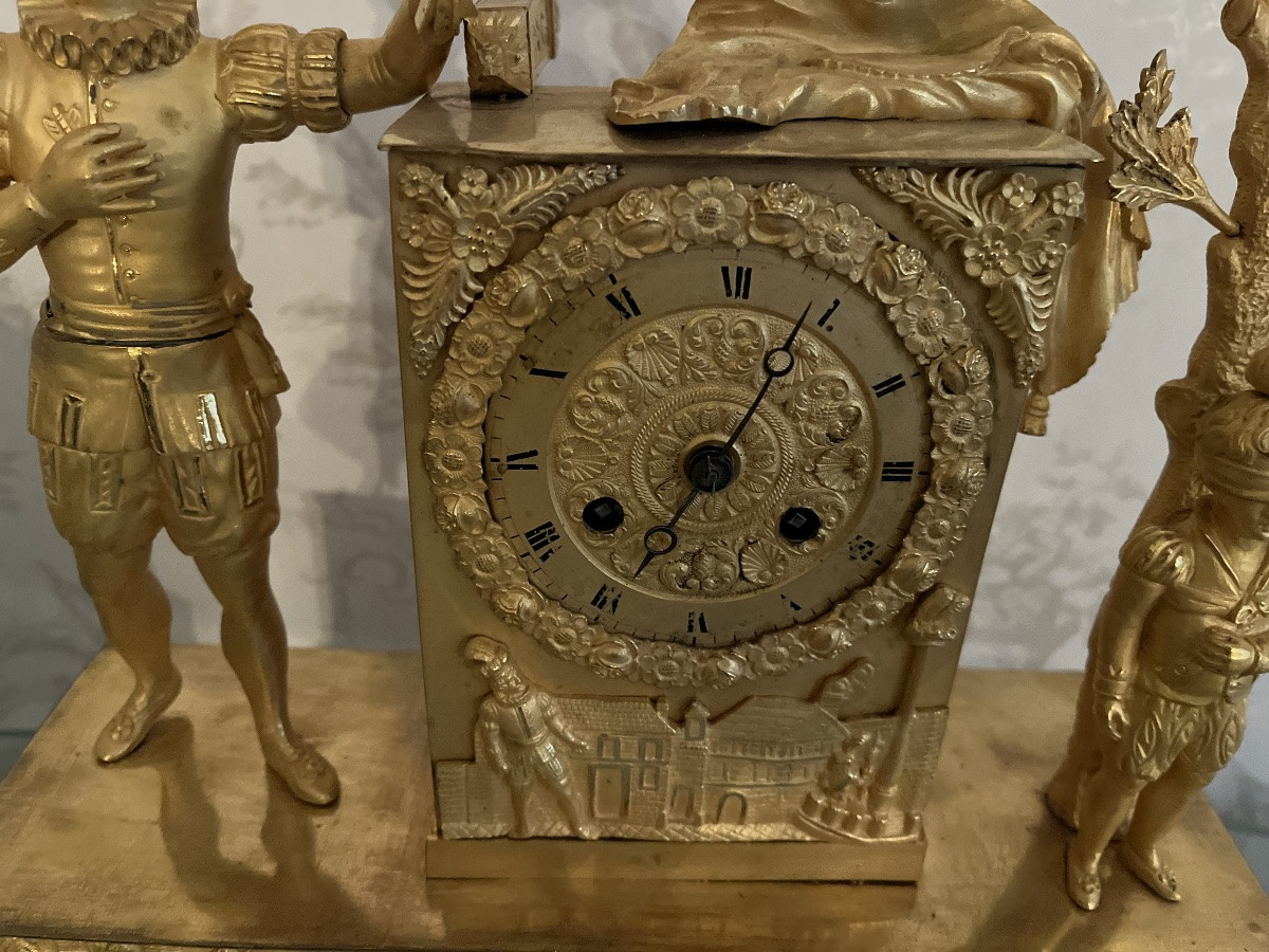 Gilded Bronze Clock William Tell 19th Century -photo-1