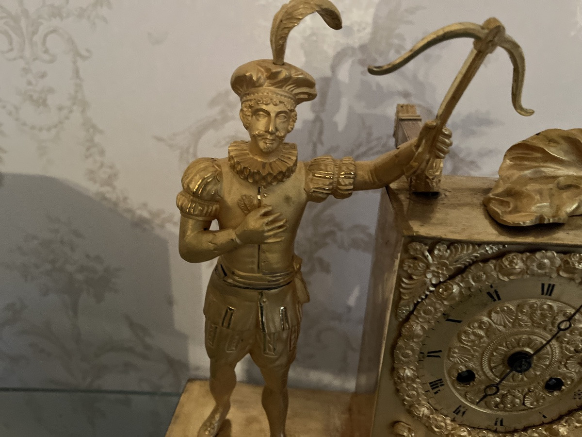 Gilded Bronze Clock William Tell 19th Century -photo-3