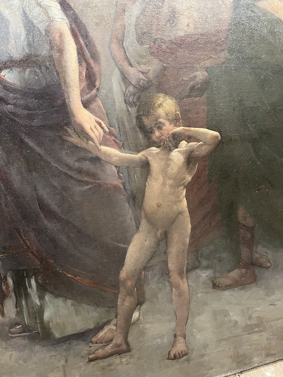 The Beggar In Ancient Greece - 19th Century Oil On Canvas-photo-4