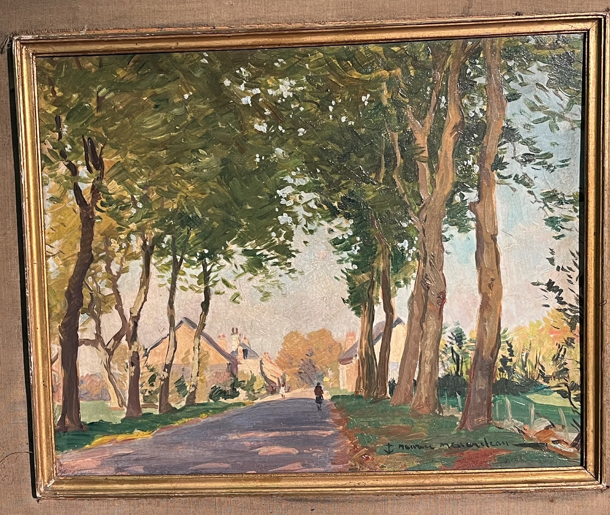 Paysage huile sur panneau par Maurice Ménardeau  