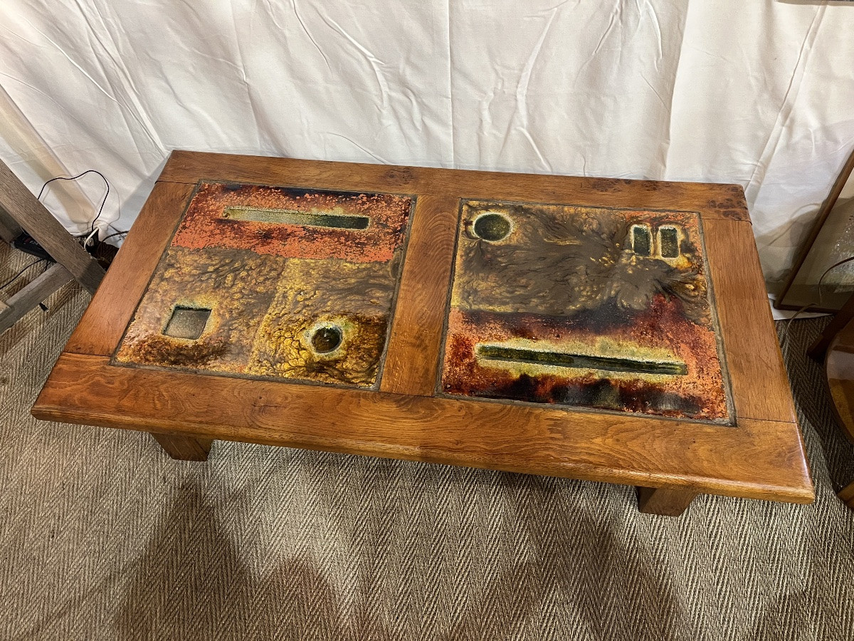 Coffee Table In Lava Stone By The Cloutiers Brothers, 1950s-photo-3