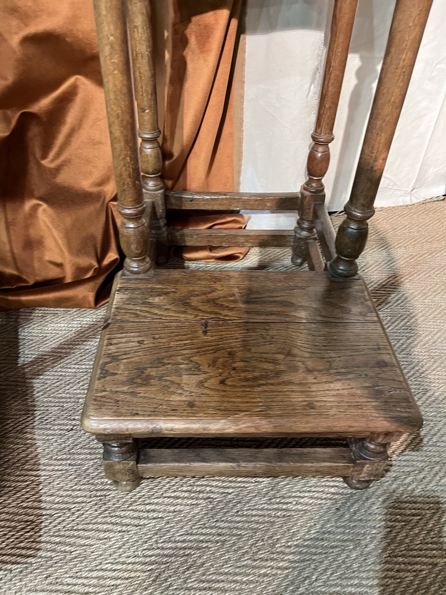 Paire de tabourets de chantres  d’époque XVIIe-photo-2