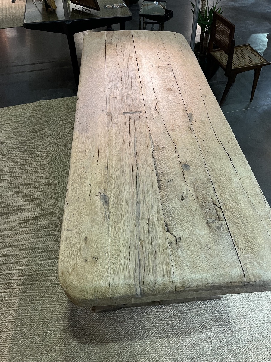 Monastery Table In Raw Oak, Early 19th Century.-photo-4