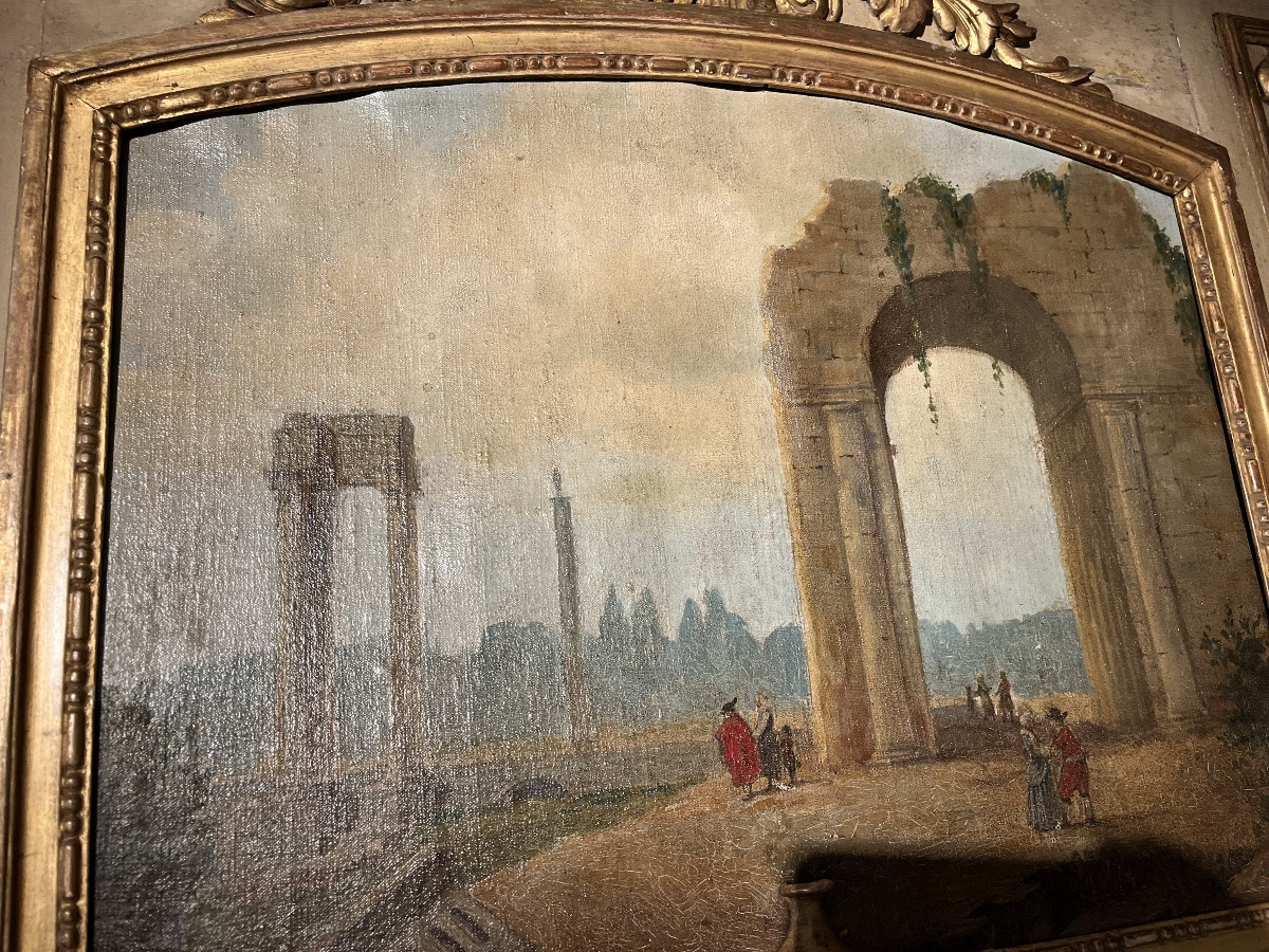 18th-century Lacquered And Gilded Wooden Trumeau-photo-4