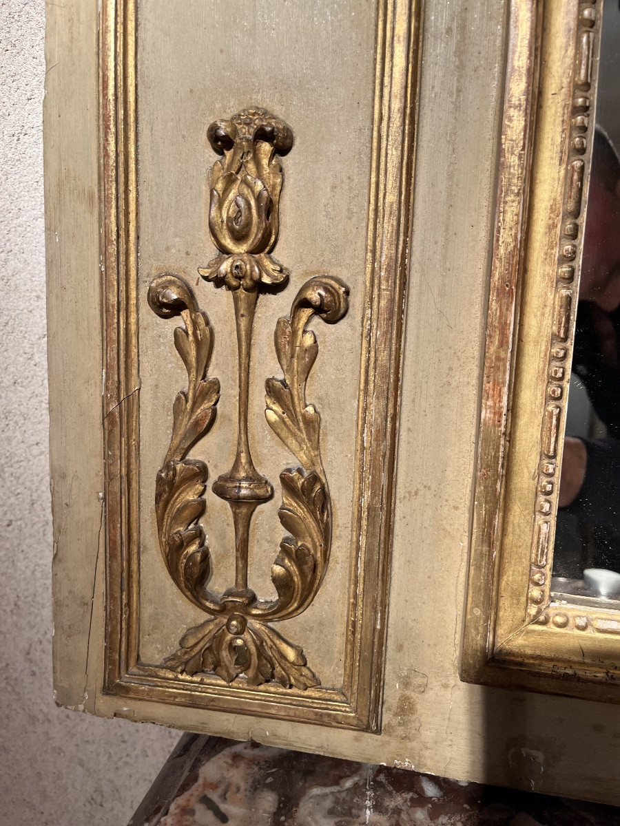 18th-century Lacquered And Gilded Wooden Trumeau-photo-4