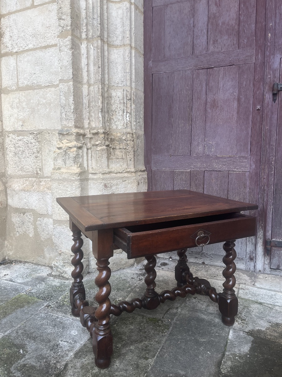 Table en noyer d’époque Louis XIII -photo-3