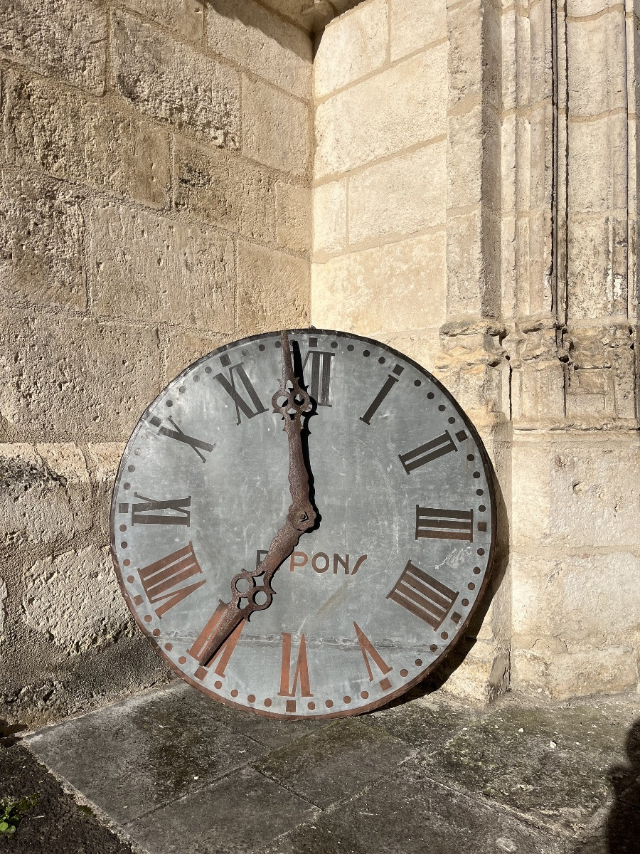 Cadran d’horloge d’église en zinc XIXe-photo-2