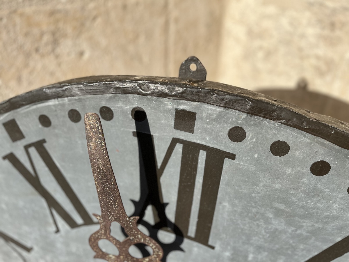 Cadran d’horloge d’église en zinc XIXe-photo-4