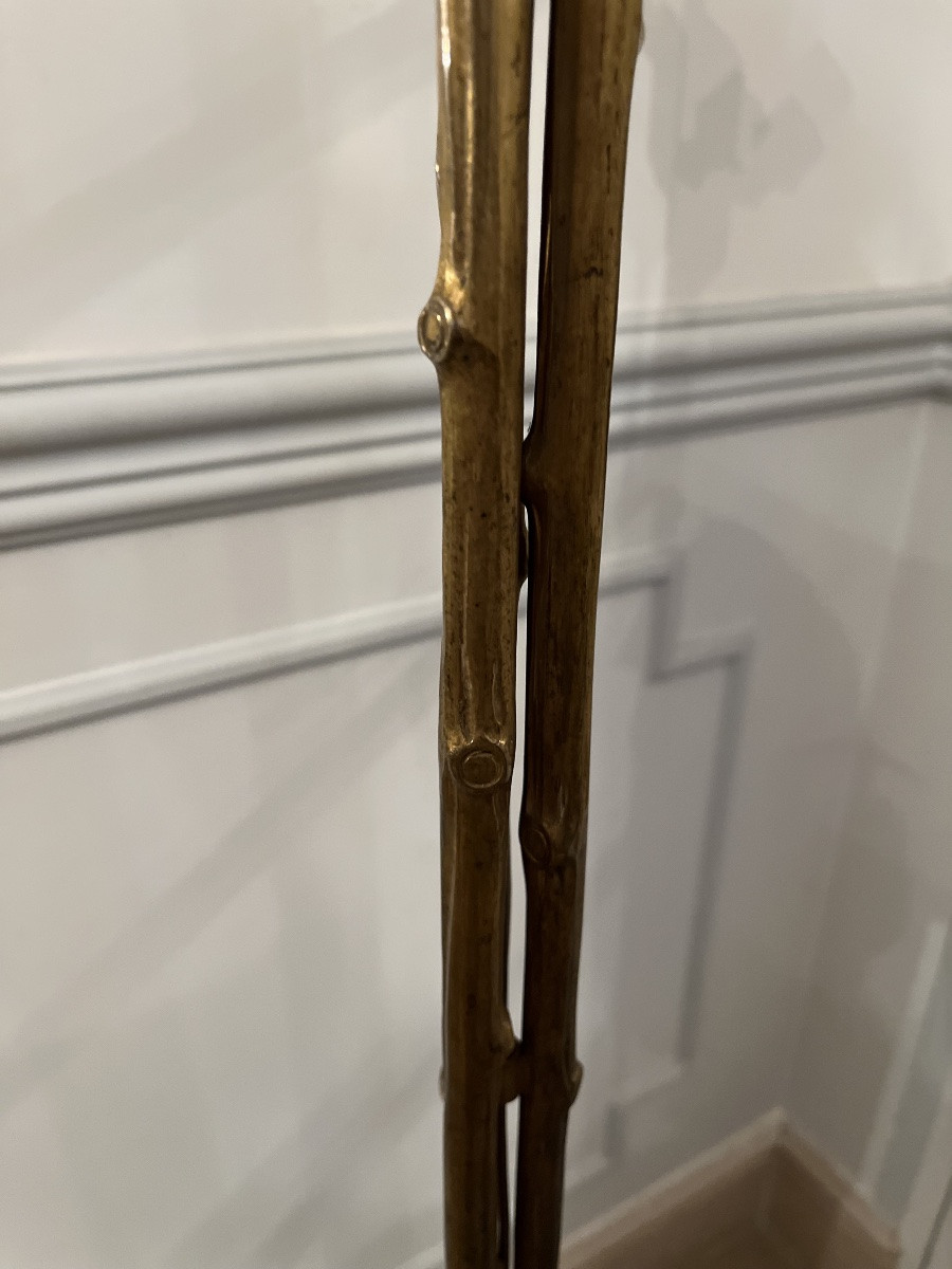 Lampadaire de parquet en bronze façon faux bambou de la maison bagues -photo-4