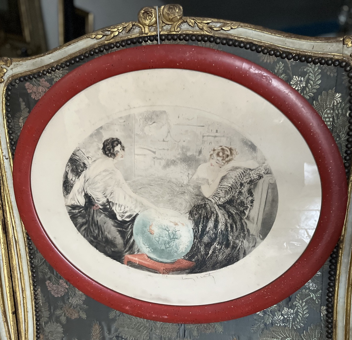 Louis Icart (1888- 1950) paire de gravure aquatinte-photo-2