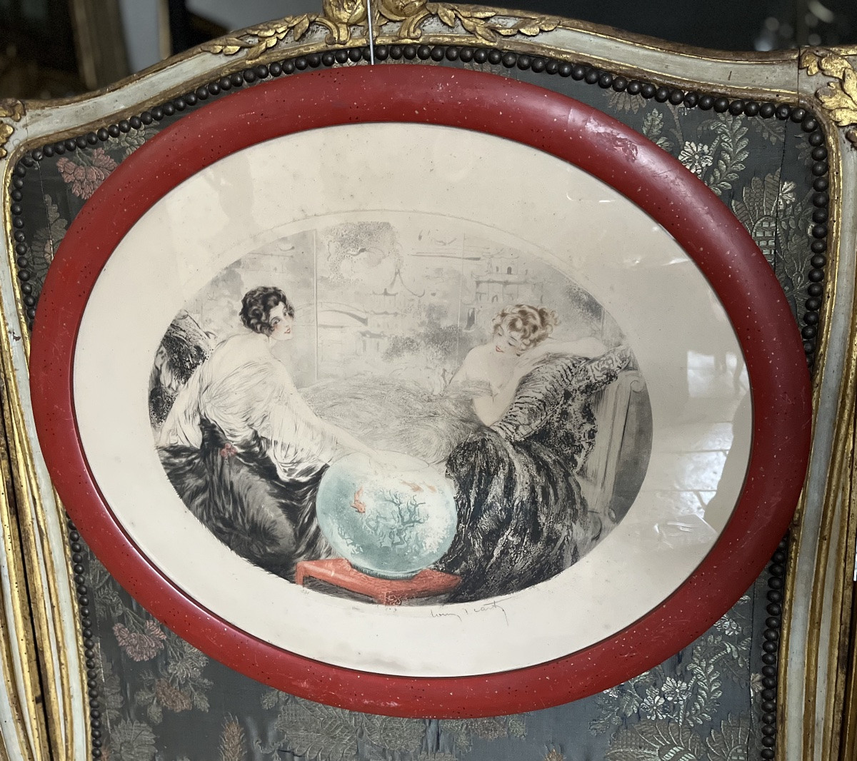 Louis Icart (1888- 1950) paire de gravure aquatinte-photo-4