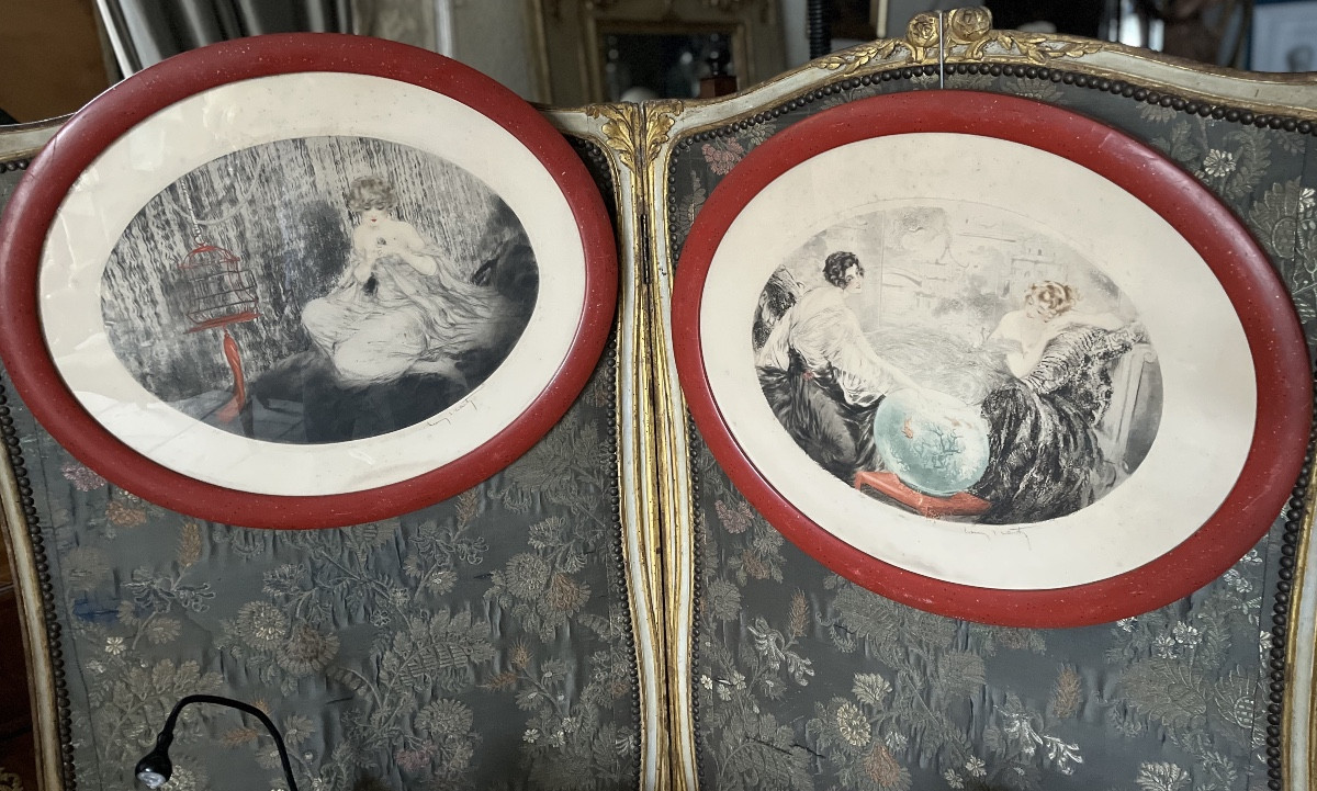 Louis Icart (1888- 1950) paire de gravure aquatinte