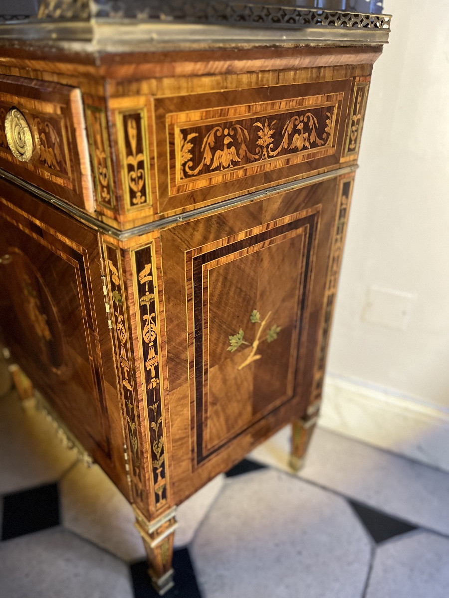 Paire de commodes  en marqueterie - Italie XVIIIe-photo-4