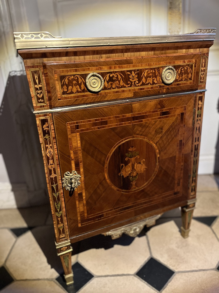 Paire de commodes  en marqueterie - Italie XVIIIe-photo-7