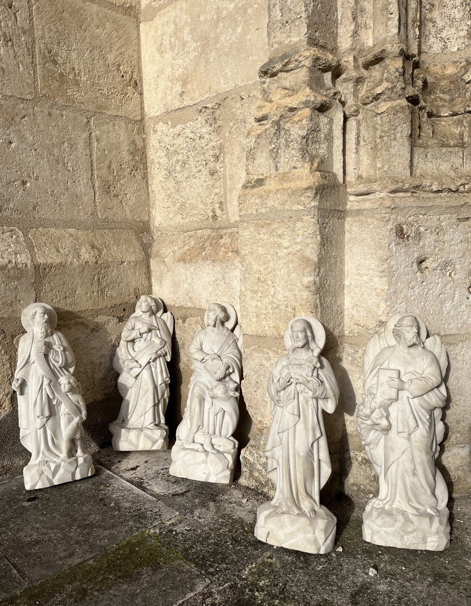 Religious Bas-reliefs In Carrara Marble 