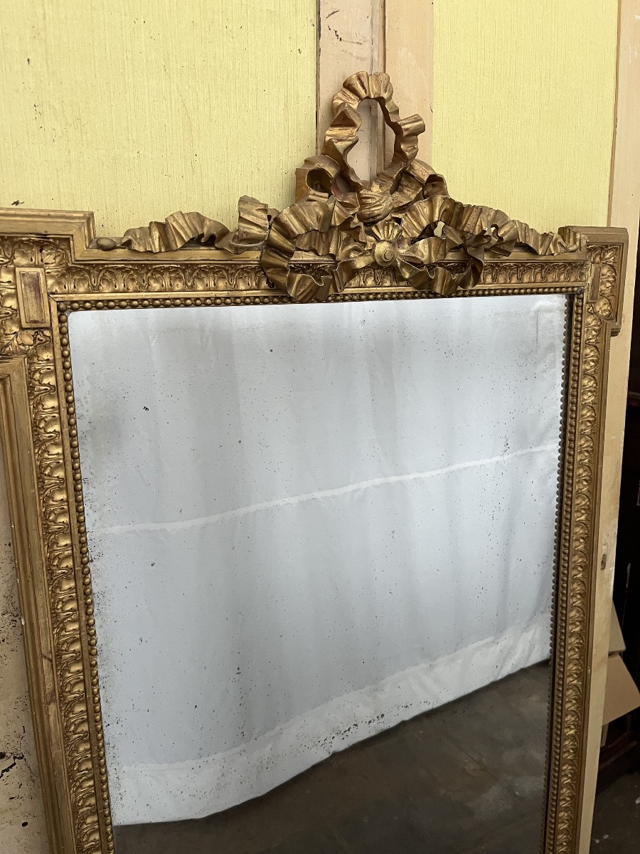 Louis XVI Style Gilt Mirror -photo-2