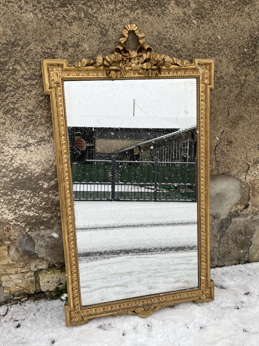 Louis XVI Style Gilt Mirror -photo-1