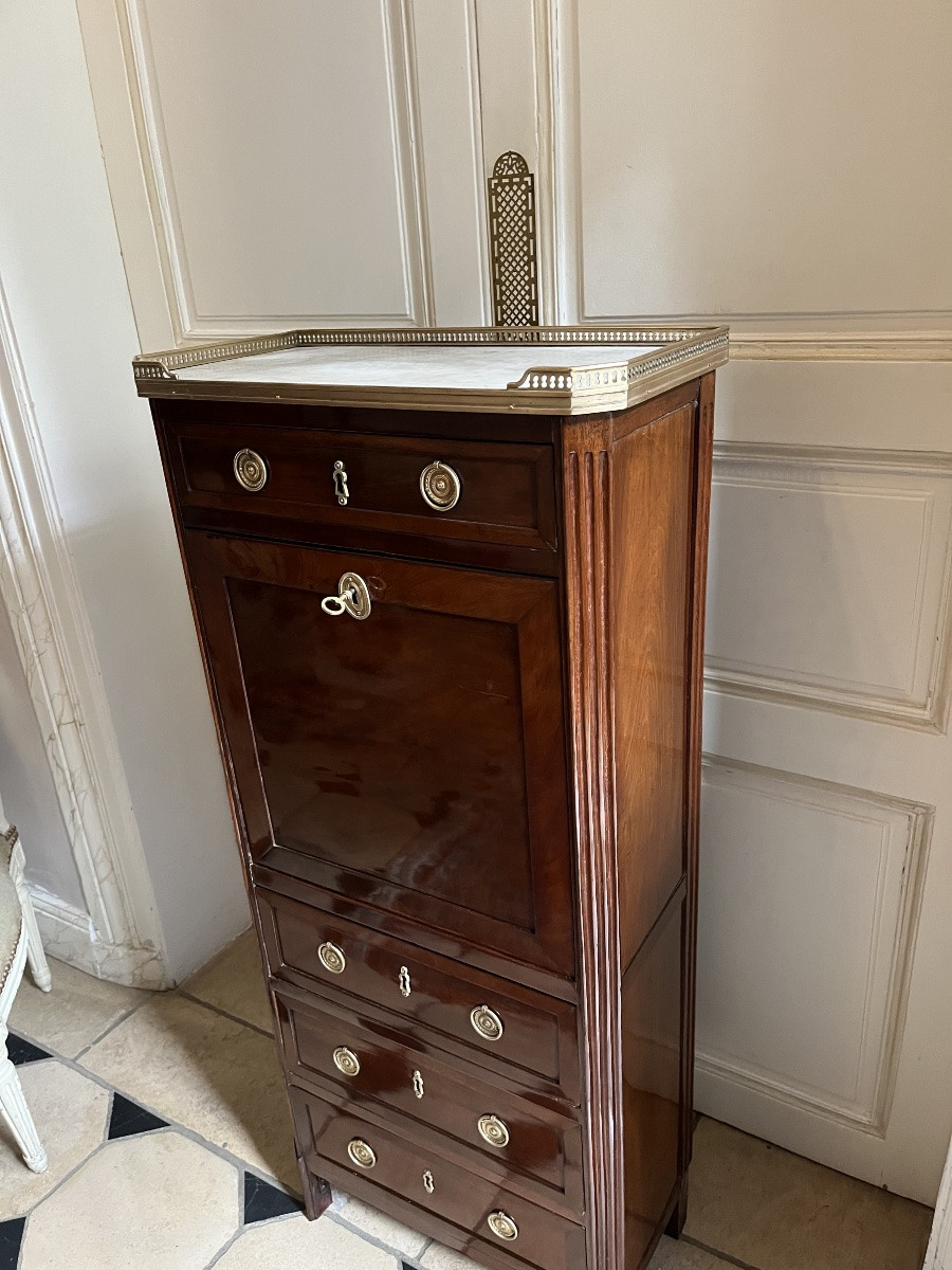 Small Mahogany Lady's Secretary Desk, Louis XVI Period -photo-4