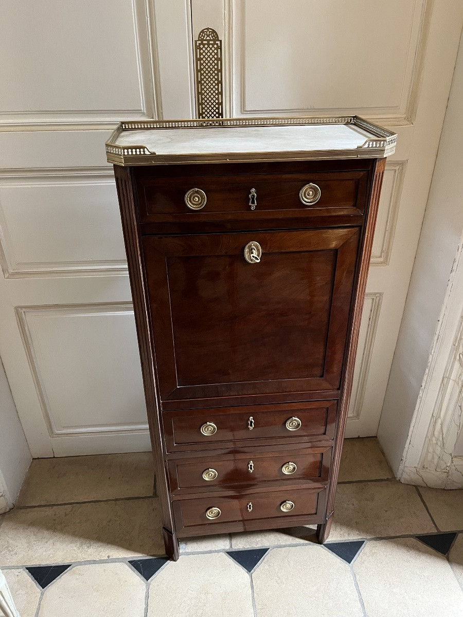 Small Mahogany Lady's Secretary Desk, Louis XVI Period -photo-5