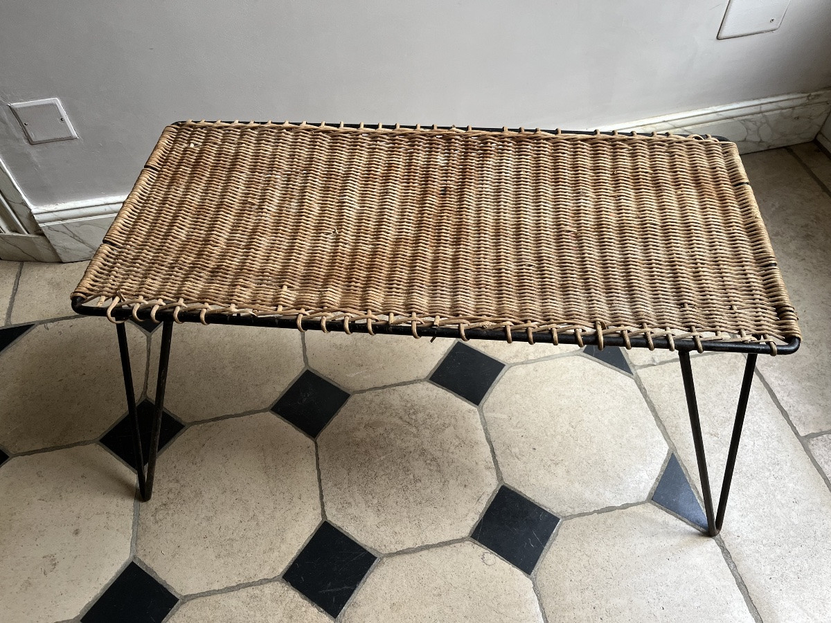 Table basse en rotin - Raoul Guys (1904 - 1988)-photo-1