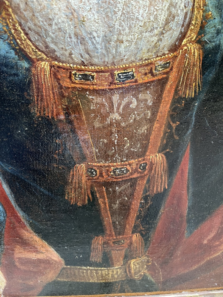 Portrait Of A Lady In An Embroidered Dress With Tassels, Italian School, Circa 1700-photo-2