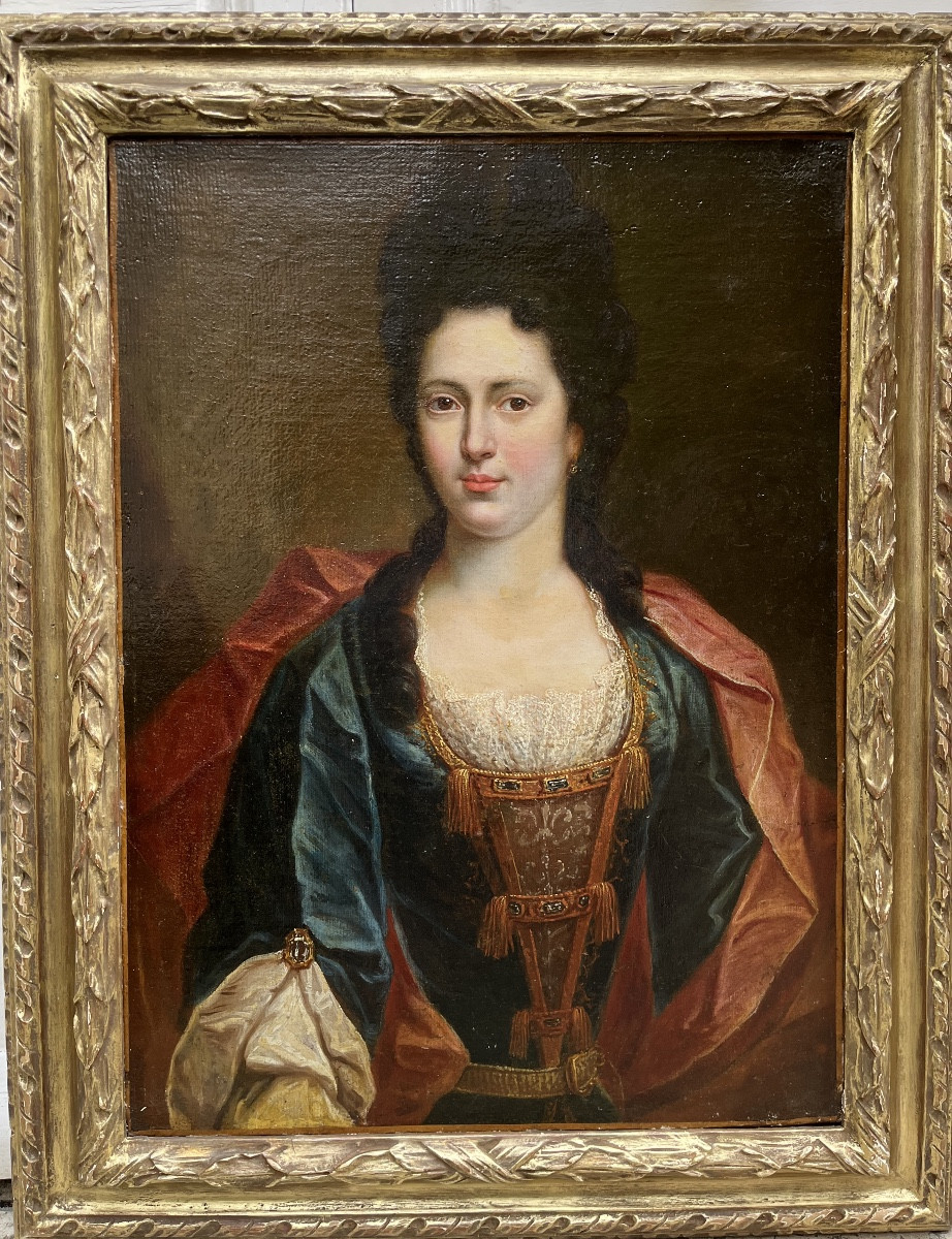 Portrait Of A Lady In An Embroidered Dress With Tassels, Italian School, Circa 1700