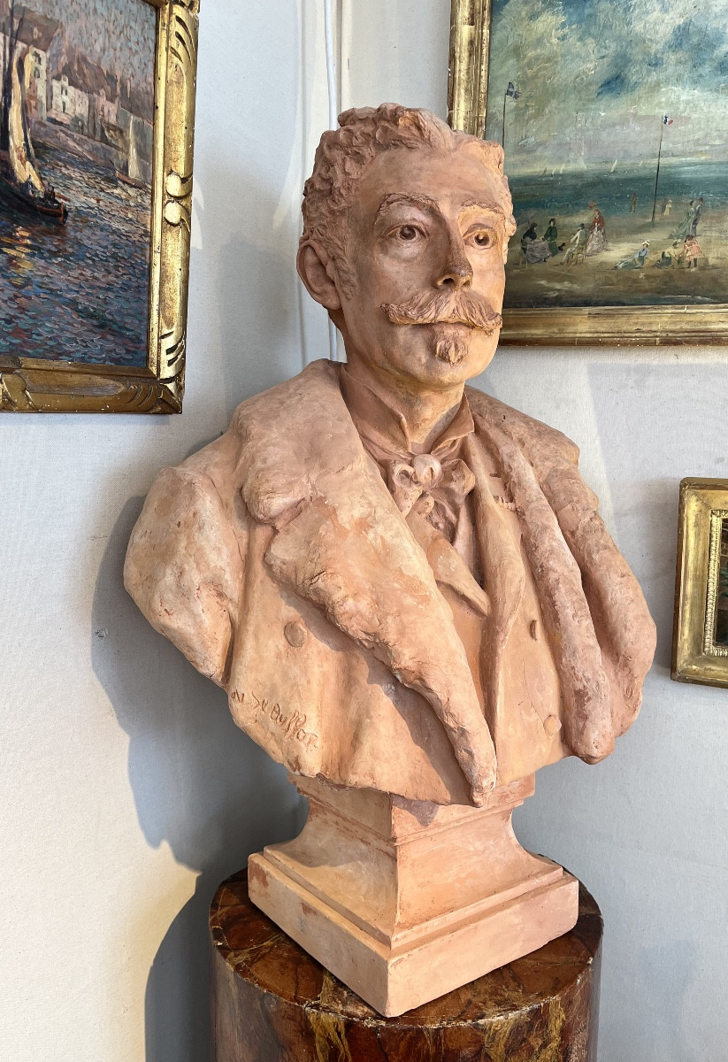 Buste d’homme en terre cuite signé de Buffon