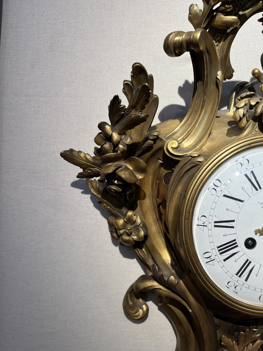 Cartel d’applique en bronze doré NIII-photo-2