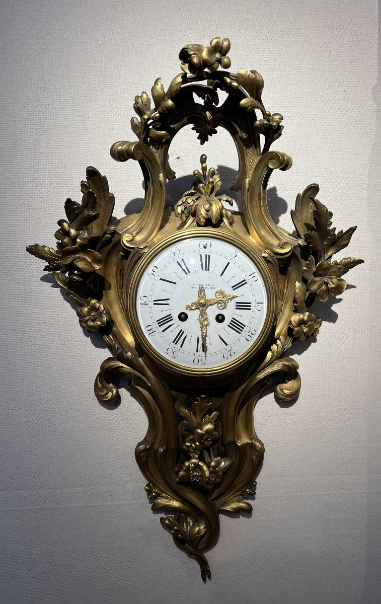 Cartel d’applique en bronze doré NIII