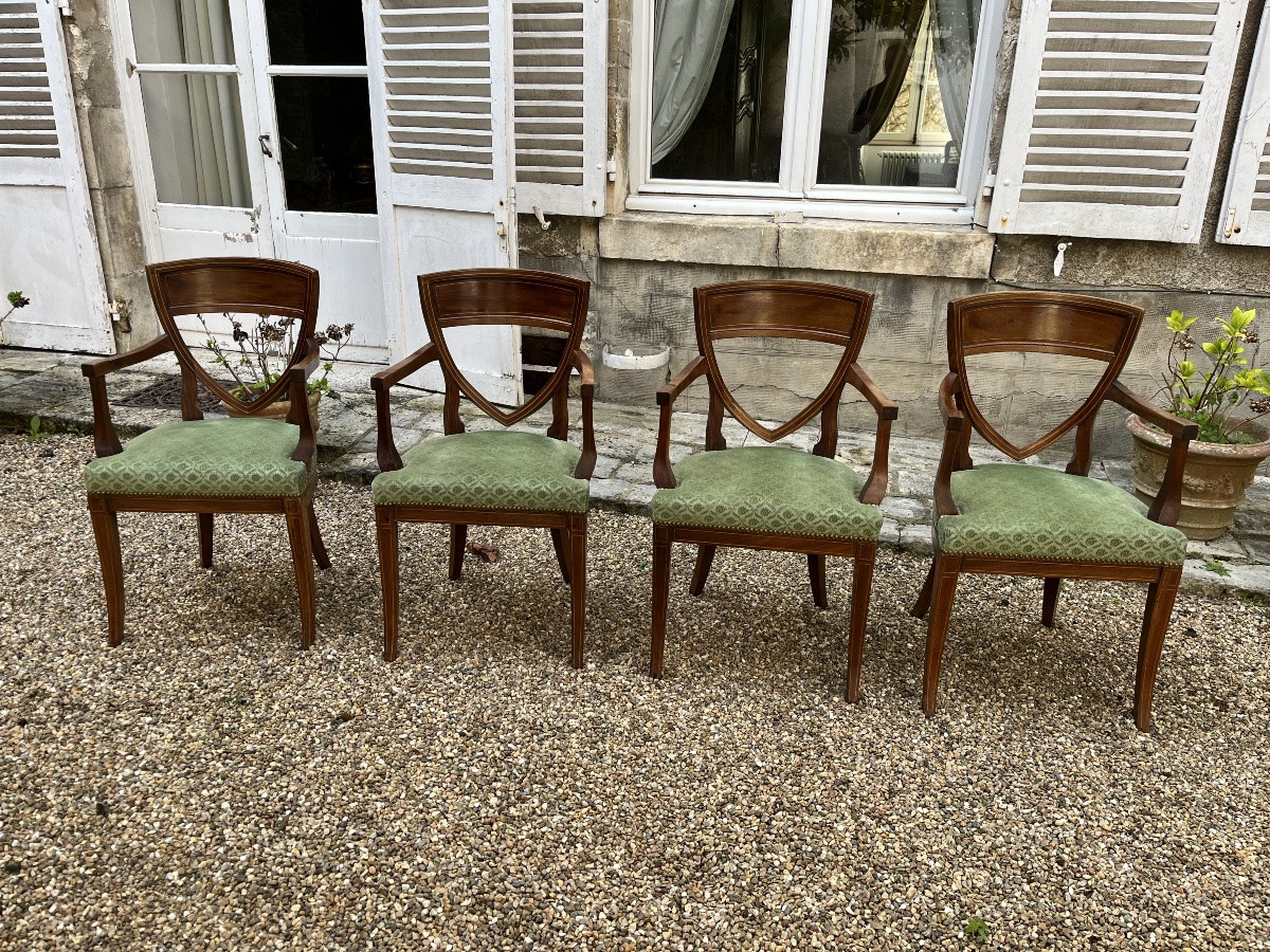 4 Armchairs In The Restoration Period Style -photo-2