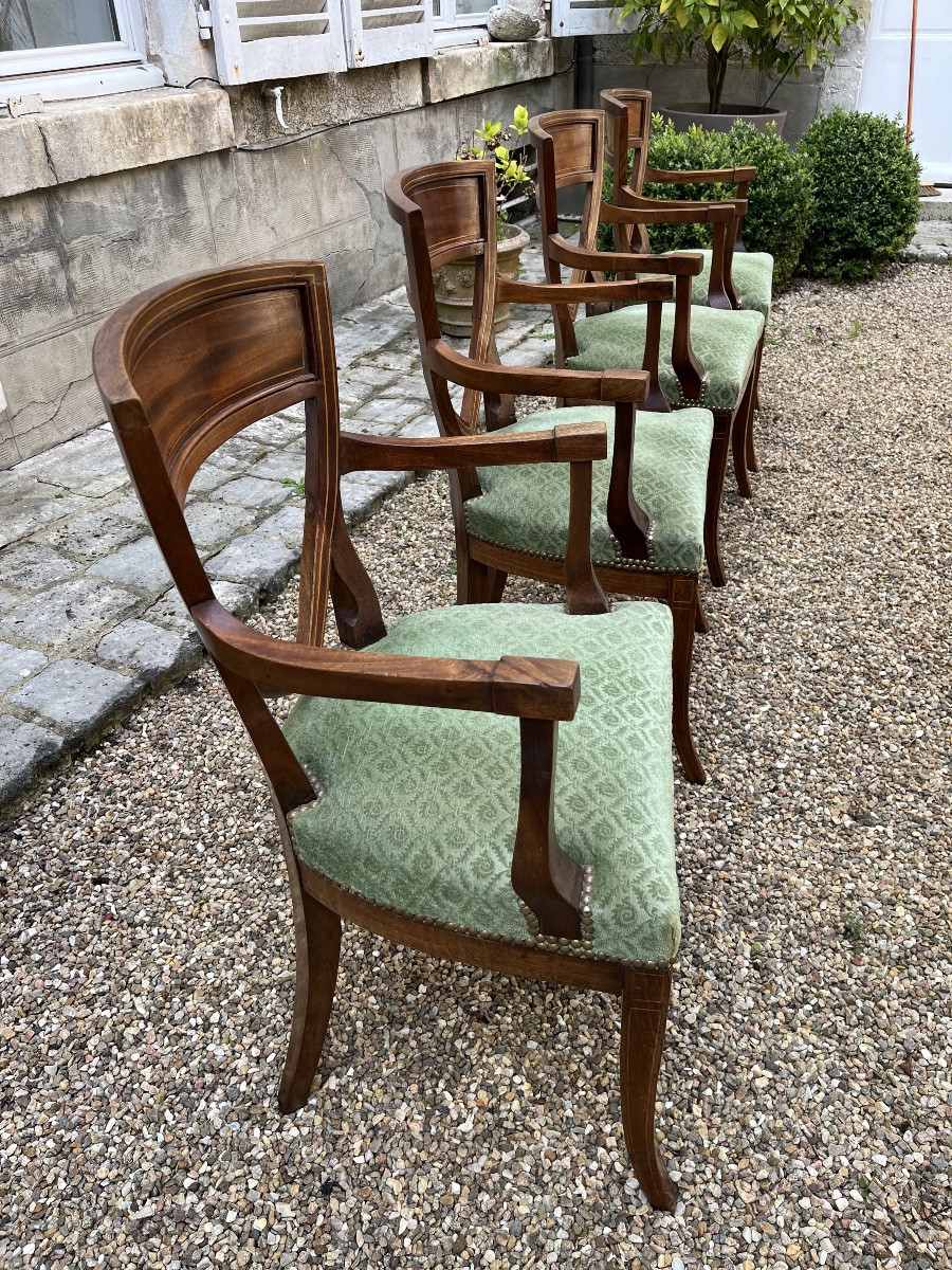 4 Armchairs In The Restoration Period Style -photo-5