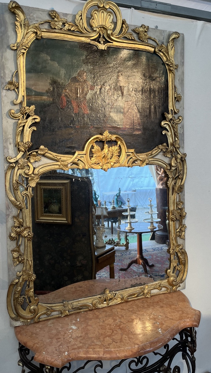 18th-century Giltwood Trumeau -photo-4