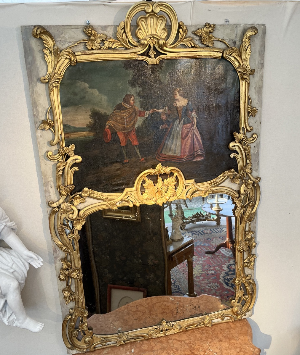 18th-century Giltwood Trumeau 