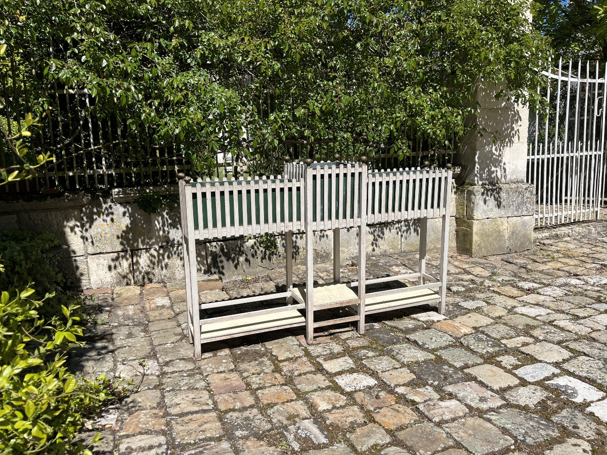 Jardinière en bois laqué gris d’époque 1900