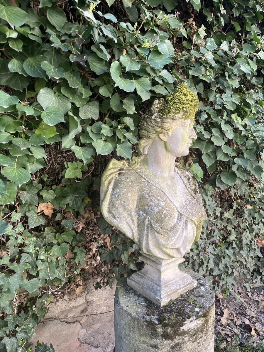 Buste de jardin  en pierre reconstituée -photo-2