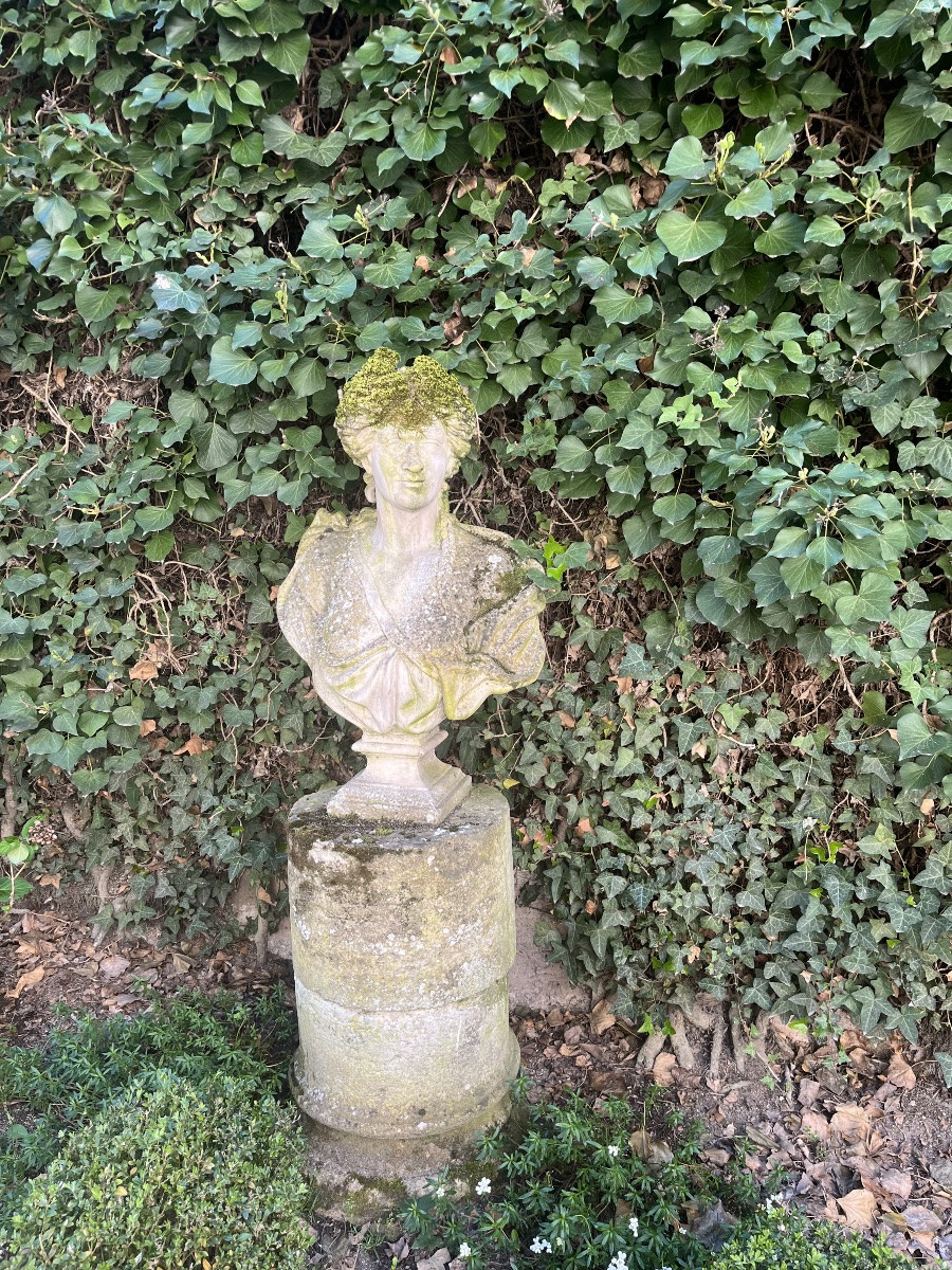 Buste de jardin  en pierre reconstituée -photo-4