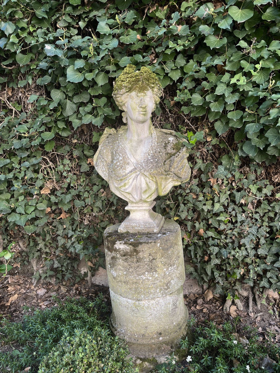 Buste de jardin  en pierre reconstituée -photo-5