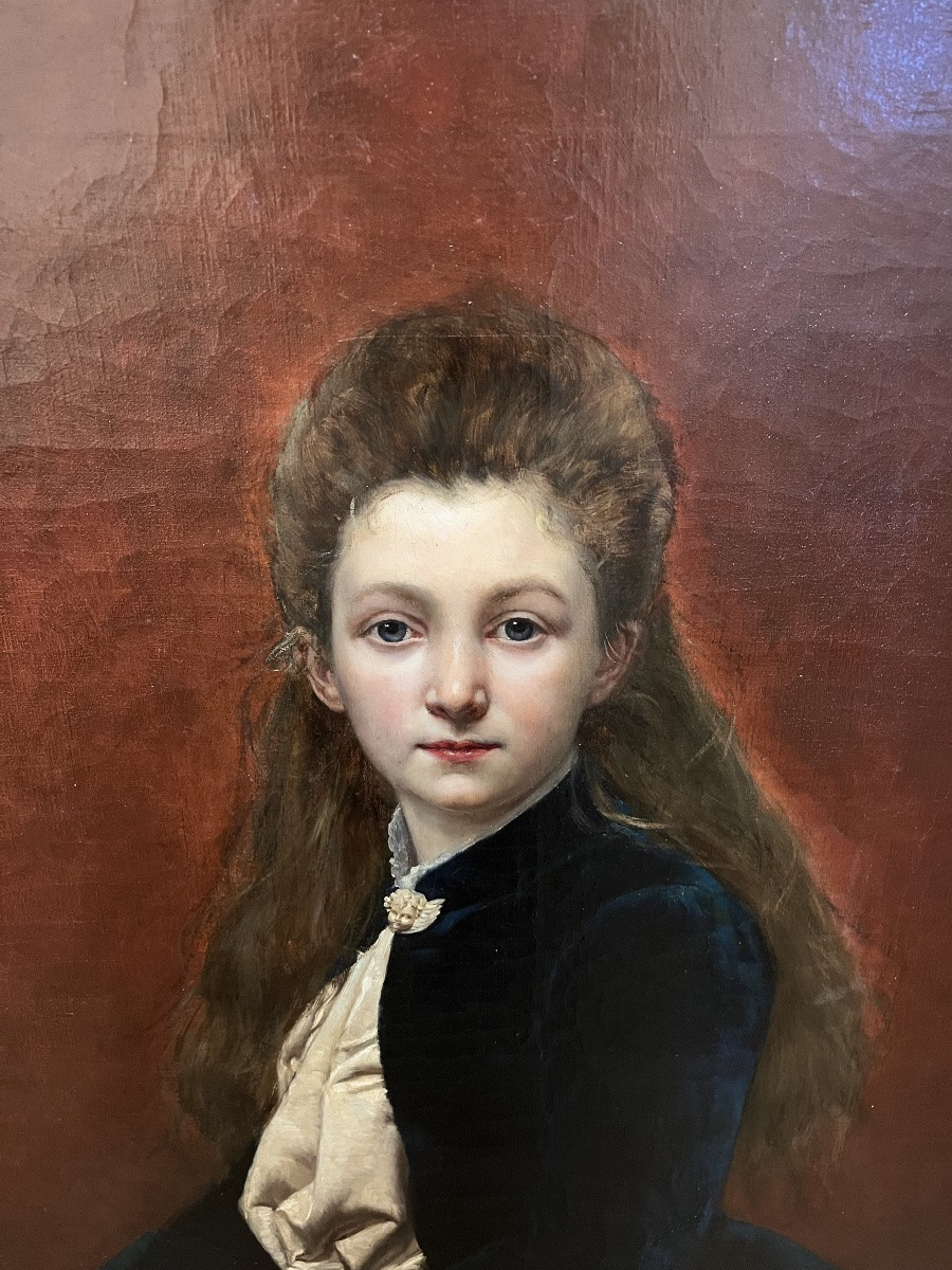 Huile sur toile - Jeune fille au livre -photo-1