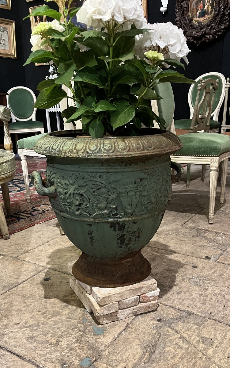 Paire de vases en fonte XIXe-photo-4