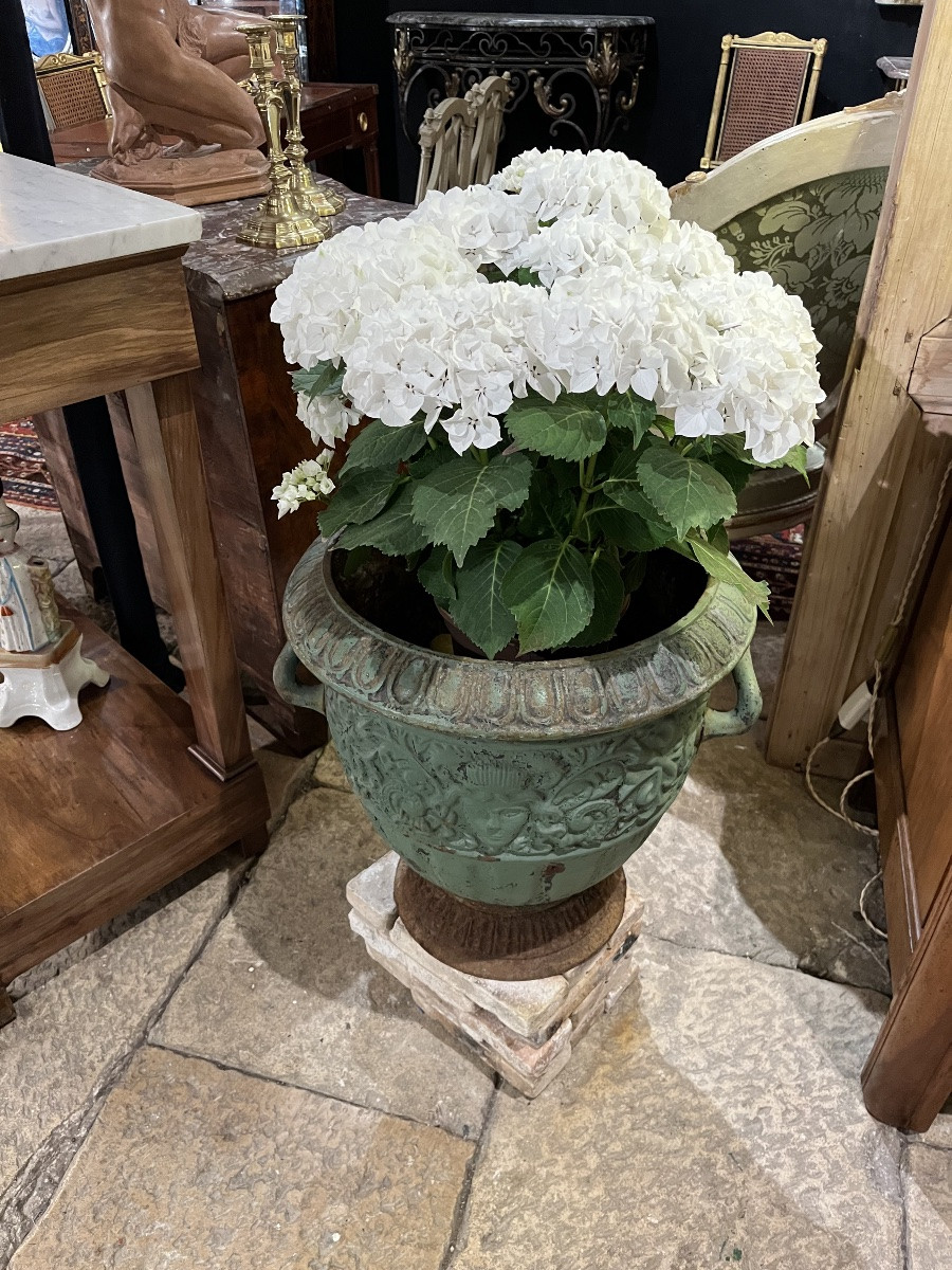 Paire de vases en fonte XIXe-photo-3