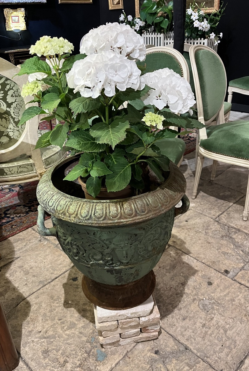 Paire de vases en fonte XIXe-photo-4