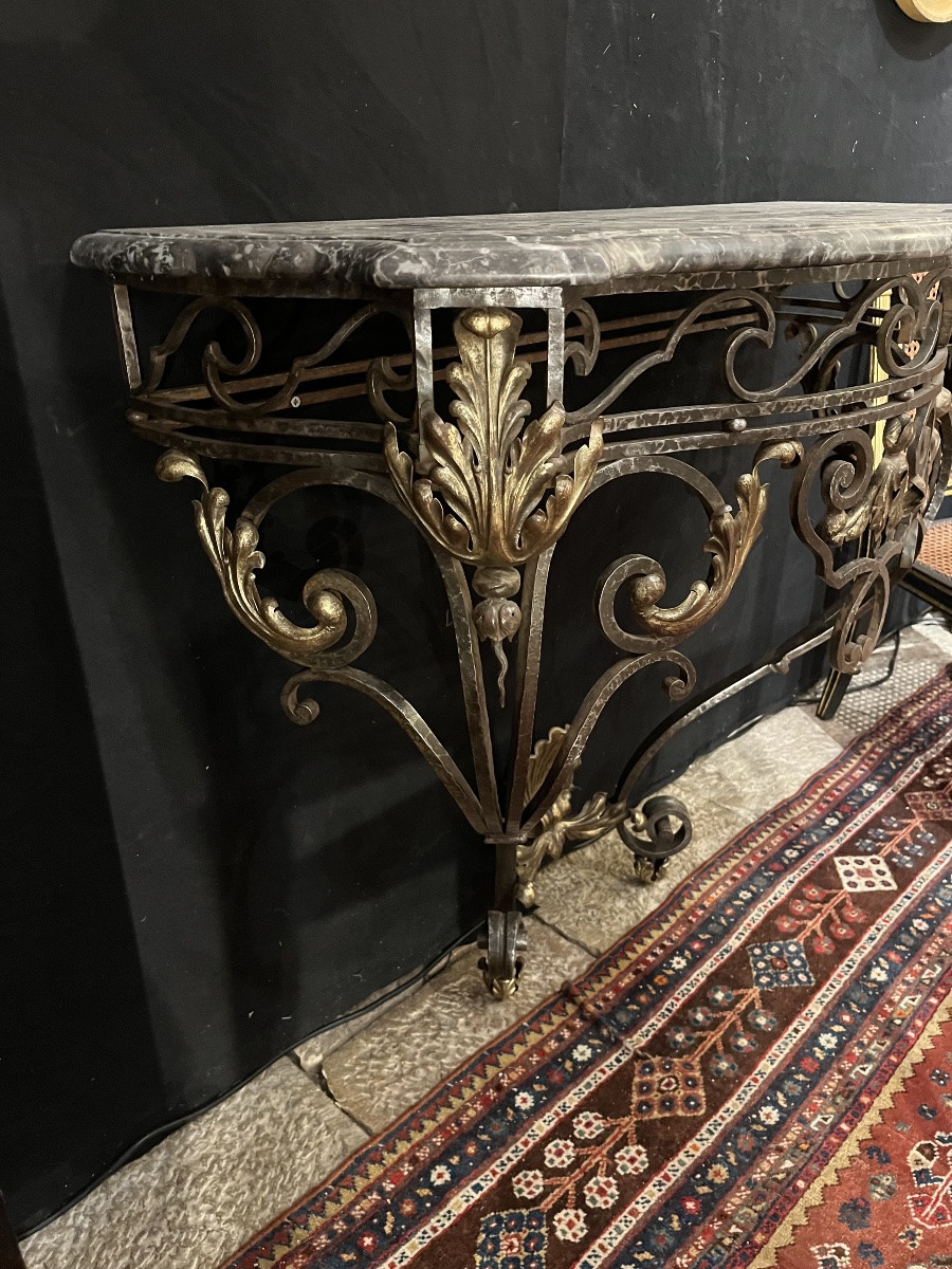 Console en fer forgé de style  Louis XV-photo-2
