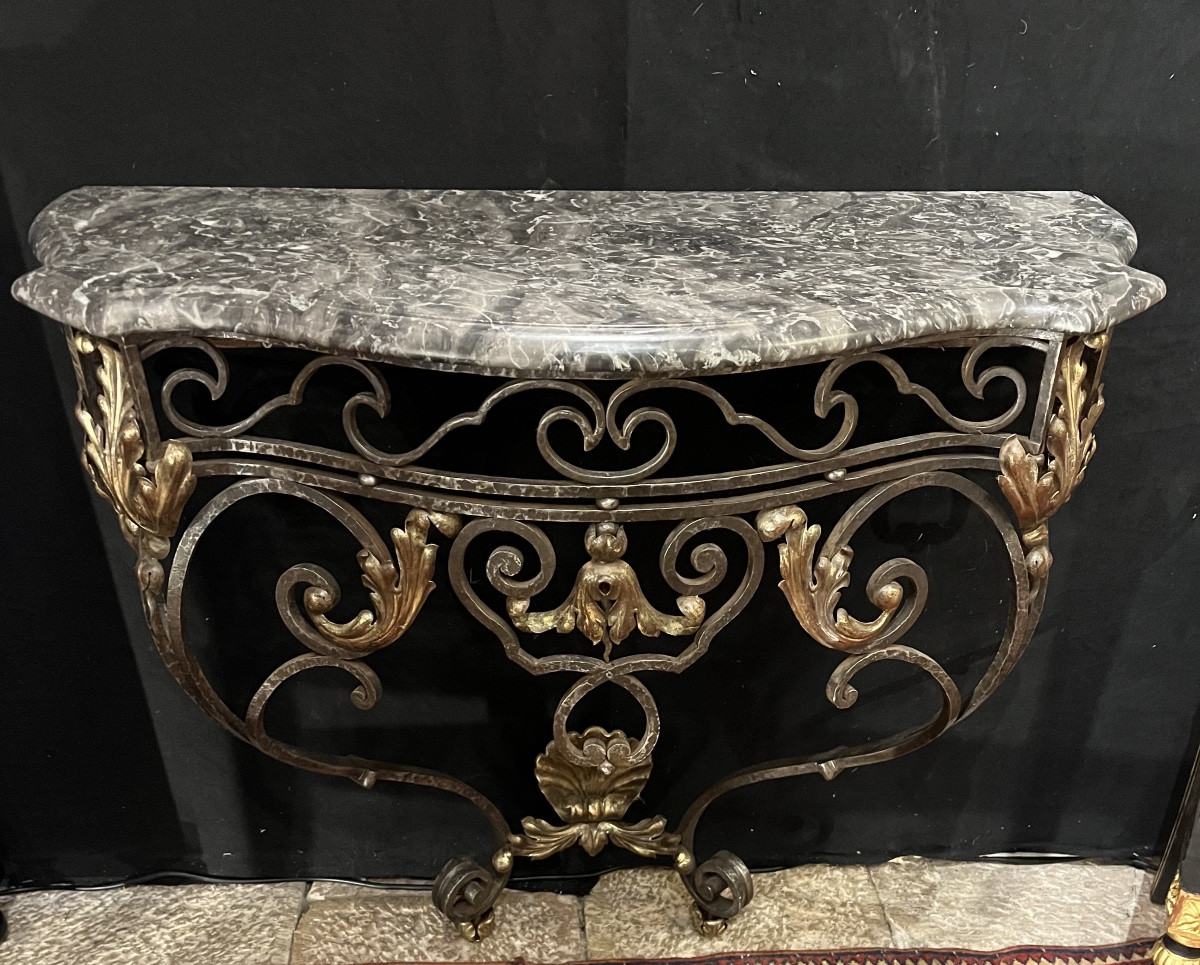 Console en fer forgé de style  Louis XV-photo-5