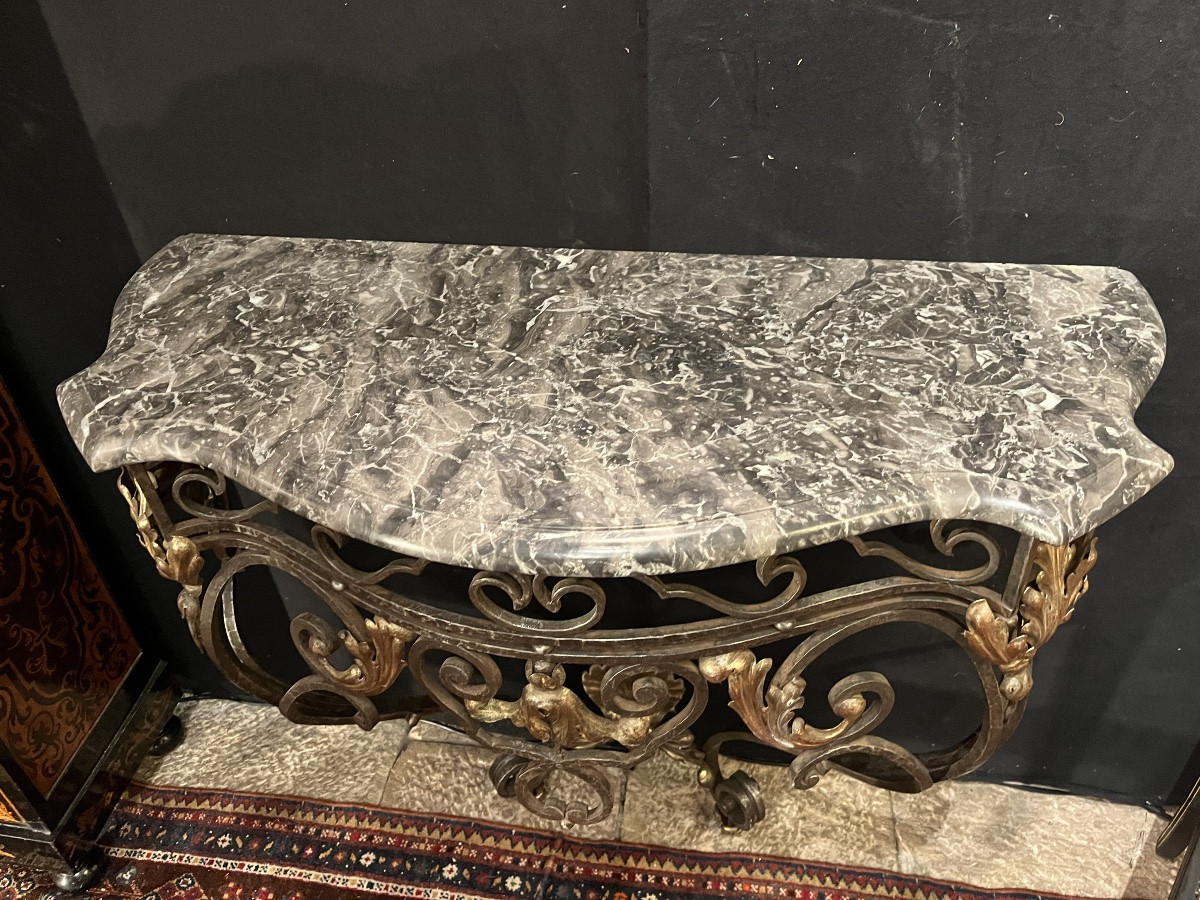 Console en fer forgé de style  Louis XV-photo-6