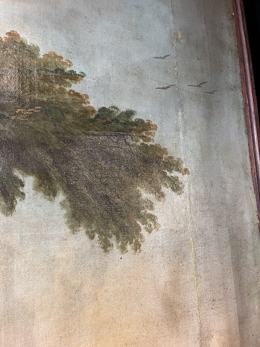 Paysage XVIIIe - huile sur toile -photo-3